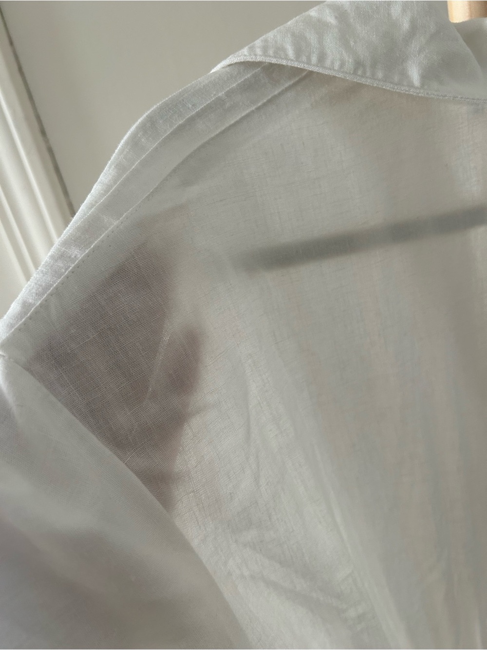 Maje White Button-Front Tiered Maxi Dress with Lace Trim - Picture 12 of 14